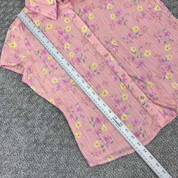 ALC At Last Shirt Womens Large Button Floral Cottagecore Everyday Pink - Picture 6 of 9